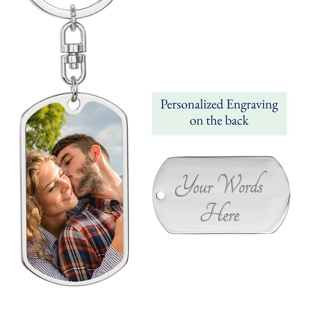 Graphic Dog Tag Keychain "A Token of Strength and Love"