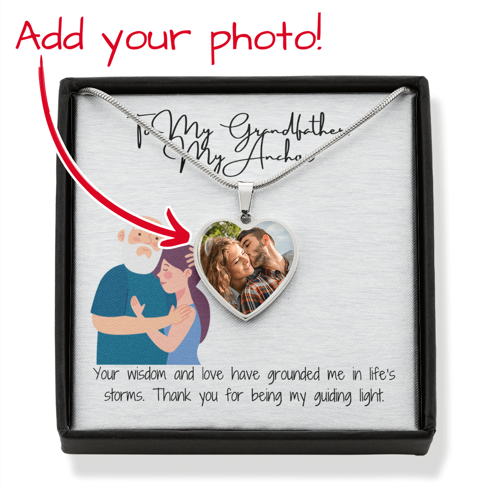 "To My Grandfather"   Custom Heart Necklace