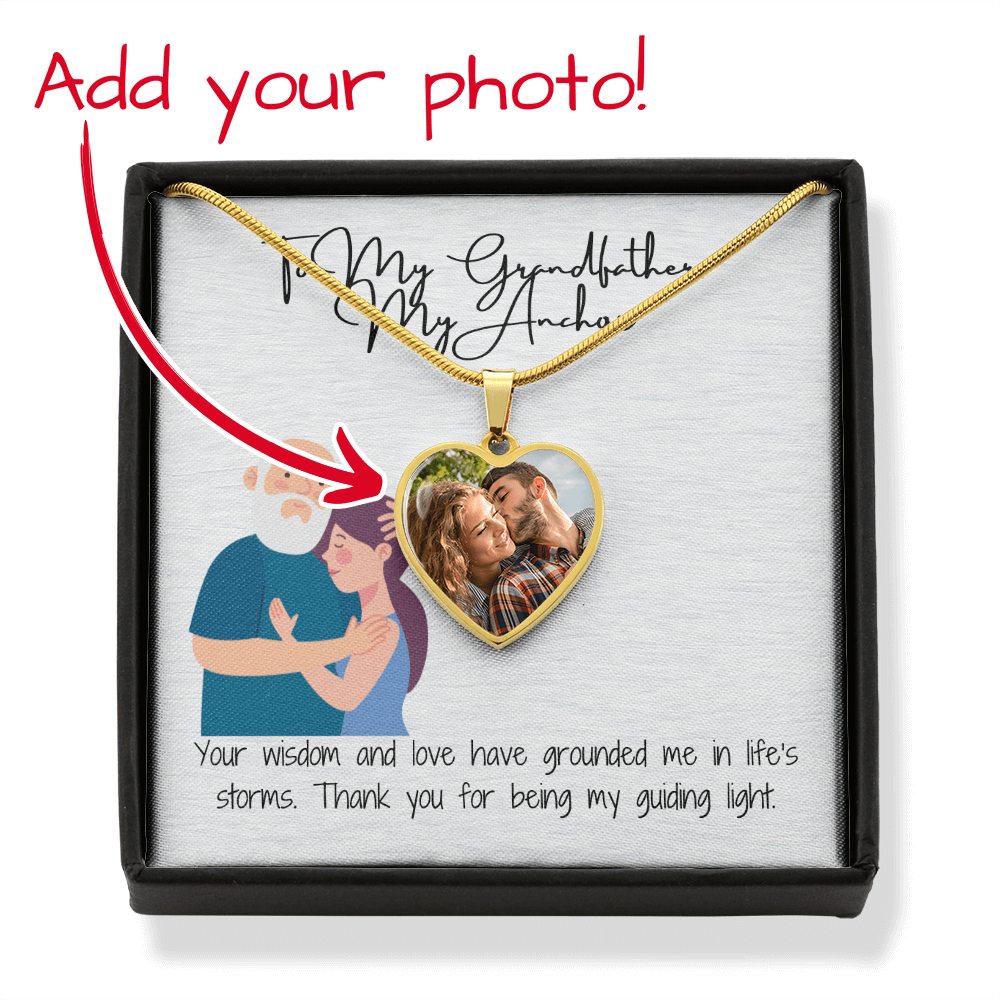 "To My Grandfather"   Custom Heart Necklace
