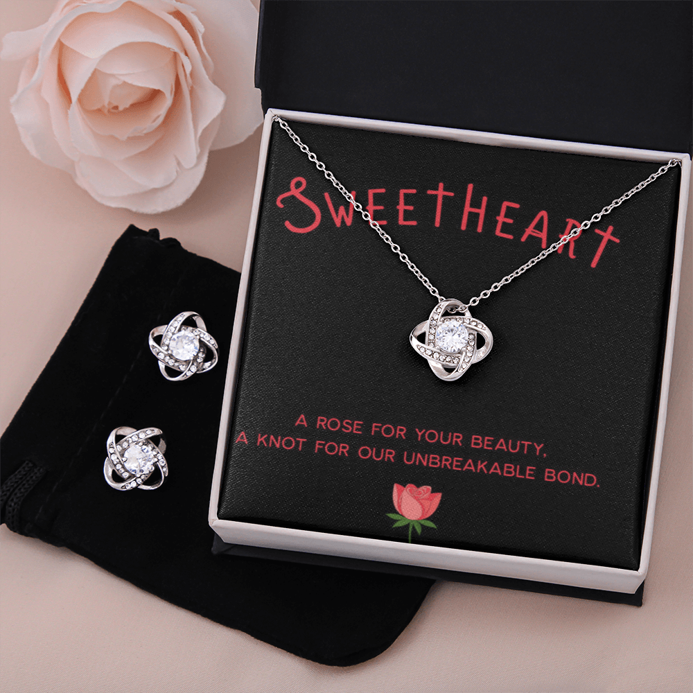 Love Knot Necklace & Earring Set