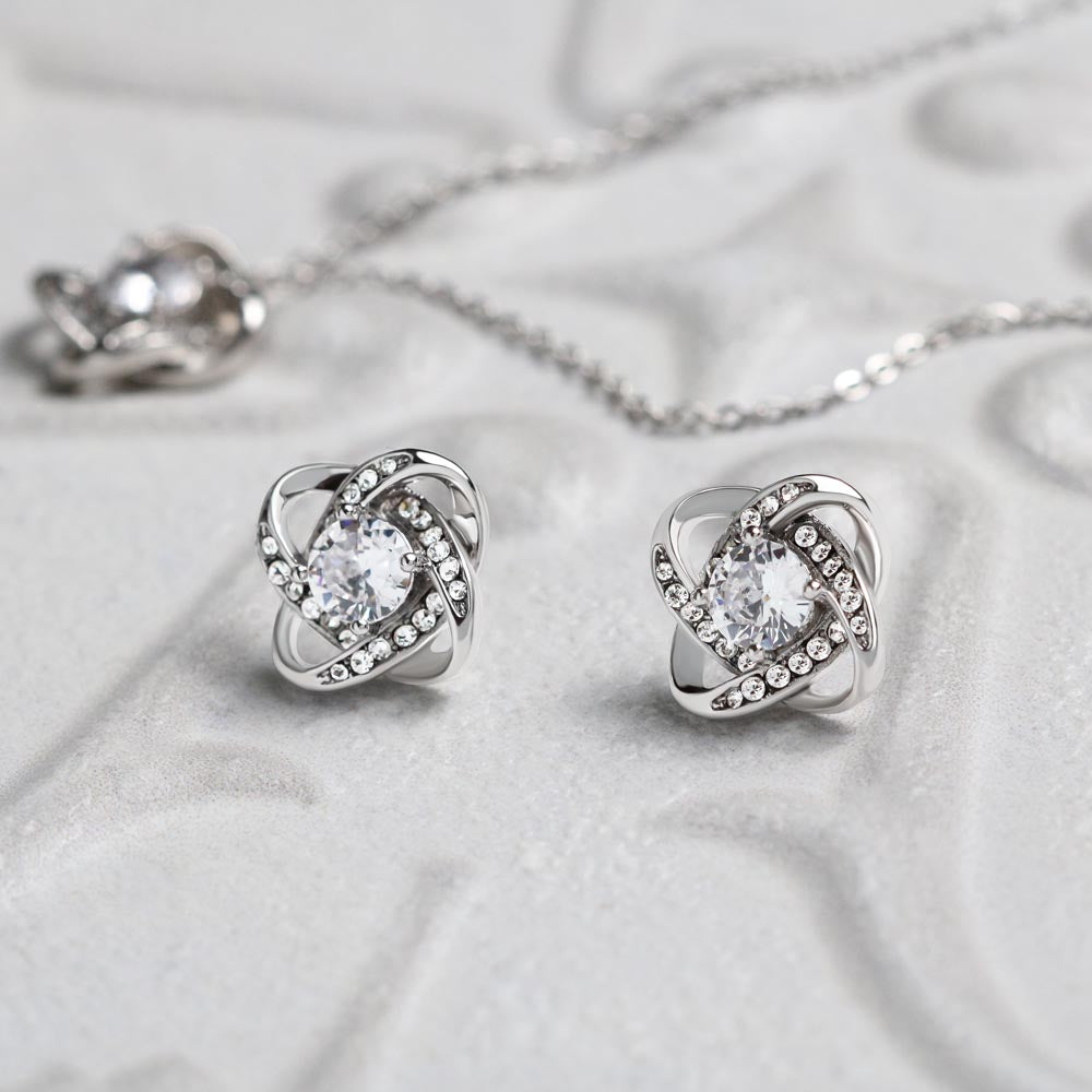 Love Knot Necklace & Earring Set