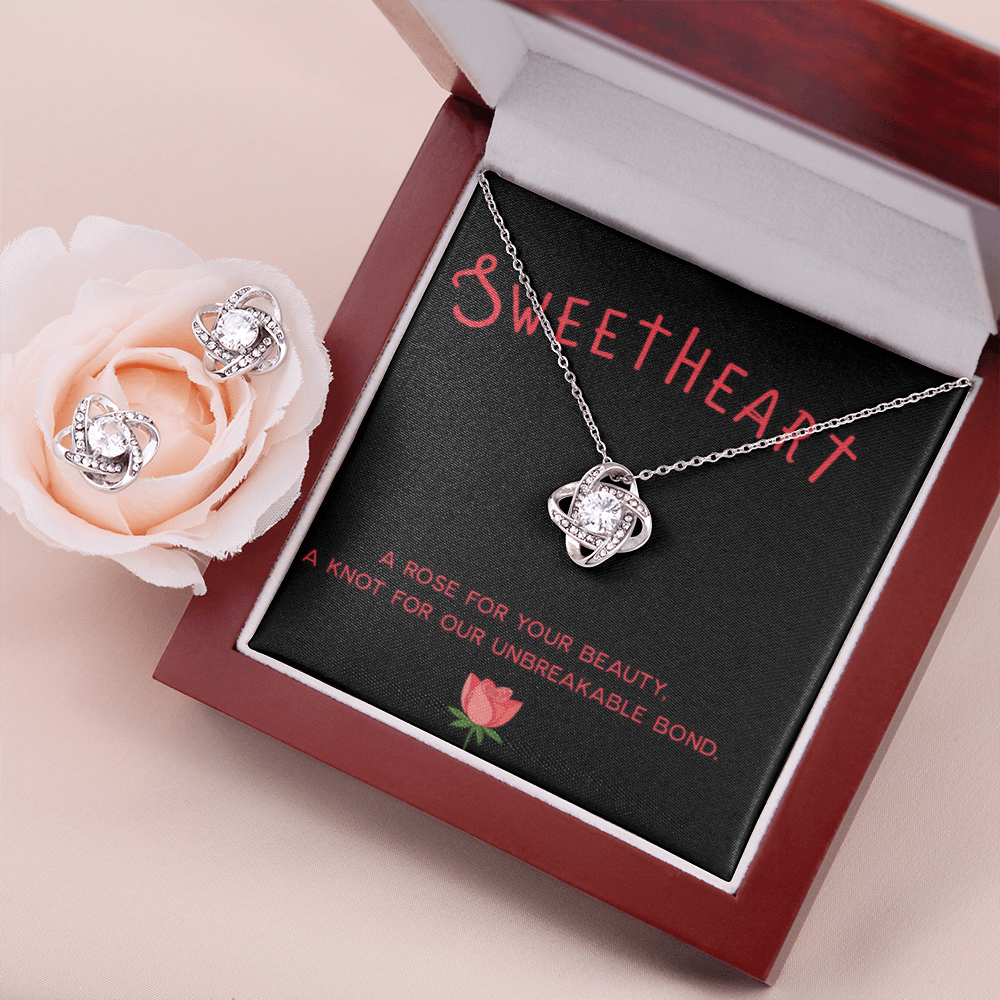 Love Knot Necklace & Earring Set