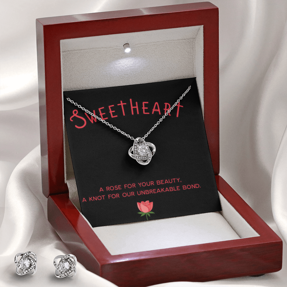 Love Knot Necklace & Earring Set