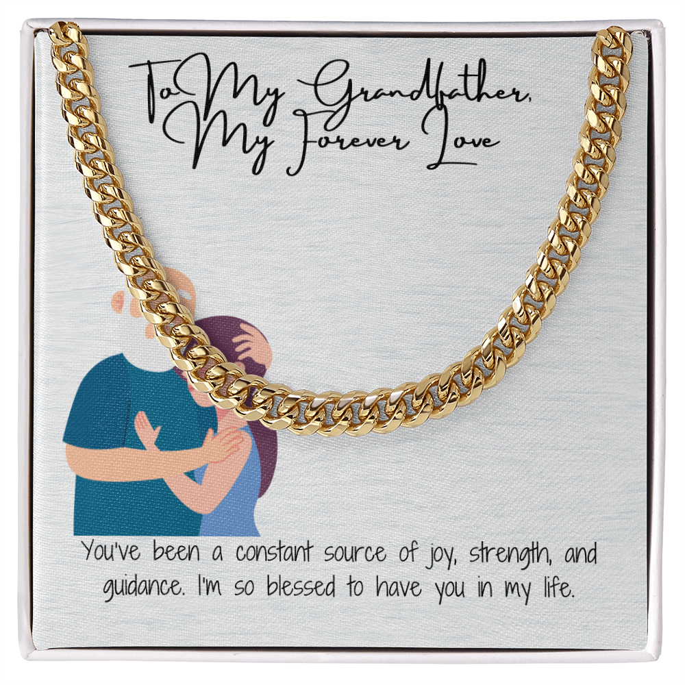 "To My Grandfather  A Legacy of Strength" Cuban Link Chain