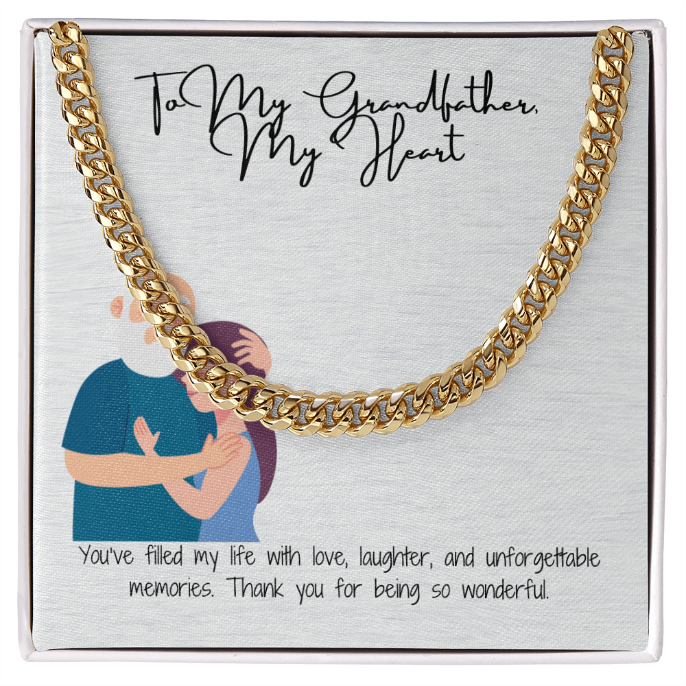"To My Grandfather"  Classic Cuban Link Chain