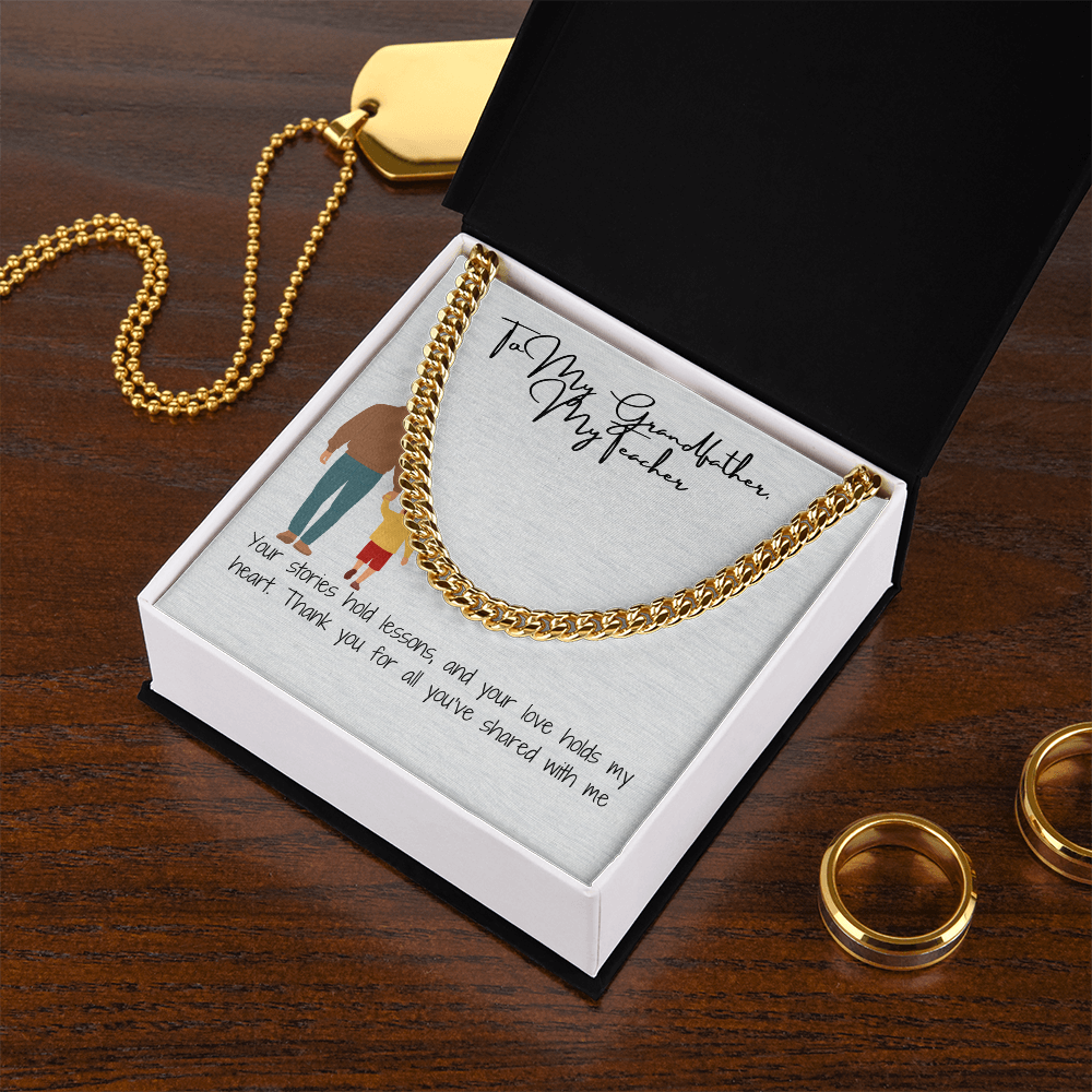 Cuban Link Chain  "Bold & Resilient: A Grandfather's Necklace"  Description: