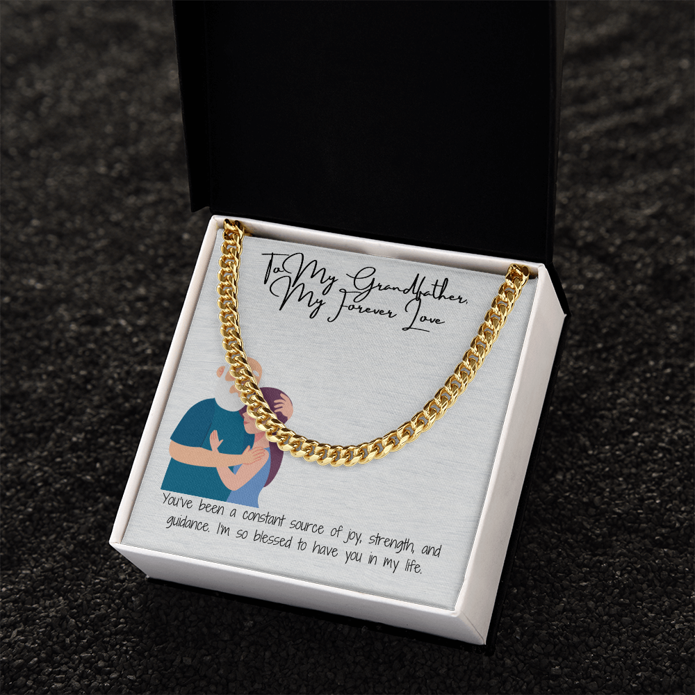 "To My Grandfather  A Legacy of Strength" Cuban Link Chain