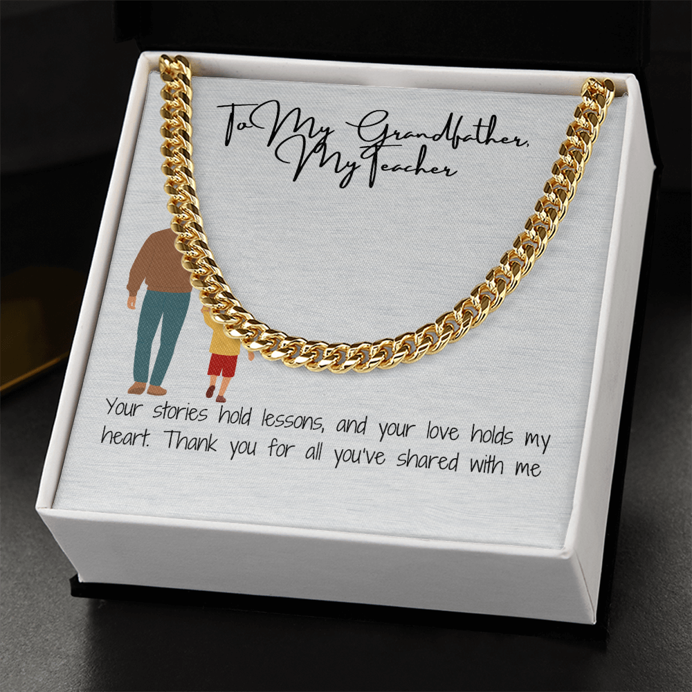 Cuban Link Chain  "Bold & Resilient: A Grandfather's Necklace"  Description: