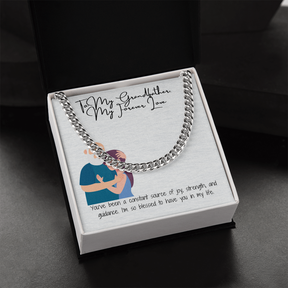 "To My Grandfather  A Legacy of Strength" Cuban Link Chain