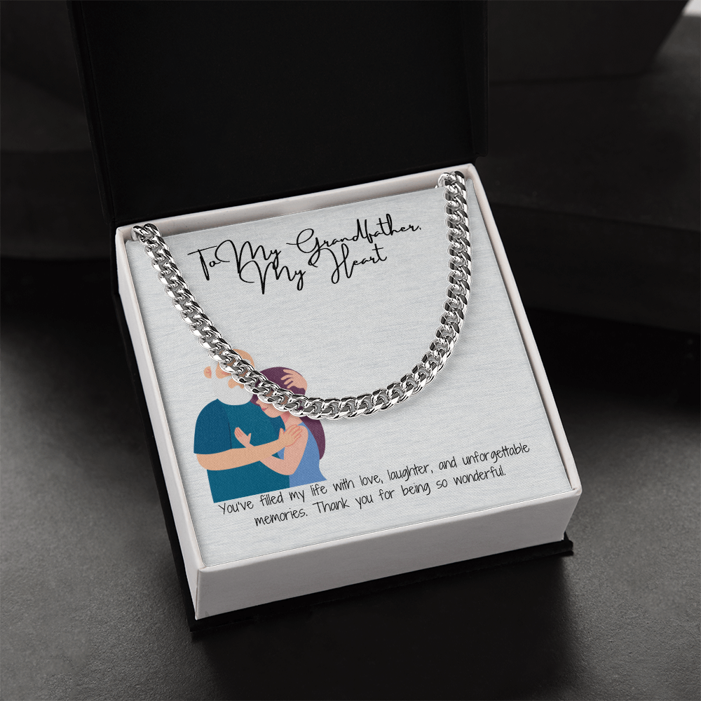 "To My Grandfather"  Classic Cuban Link Chain