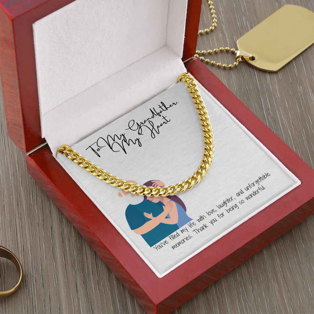"To My Grandfather"  Classic Cuban Link Chain