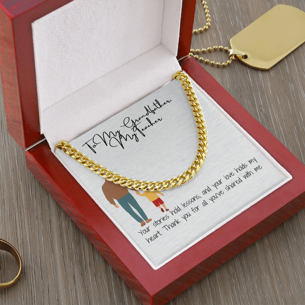 Cuban Link Chain  "Bold & Resilient: A Grandfather's Necklace"  Description: