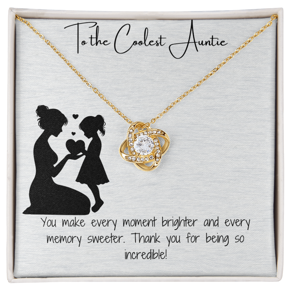 Coolest Auntie Love Knot Necklace