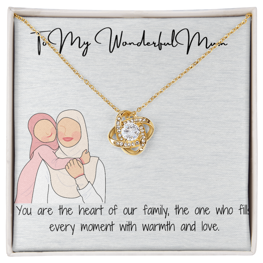 "To My Lovely Mom" Love Knot Necklace A Timeless Symbol of Eternal Love