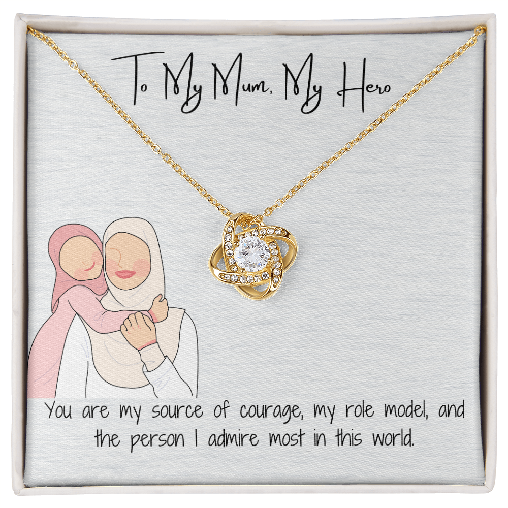 "Love Knot" Necklace in Yellow & White Gold  The Symbol of Unbreakable Connection