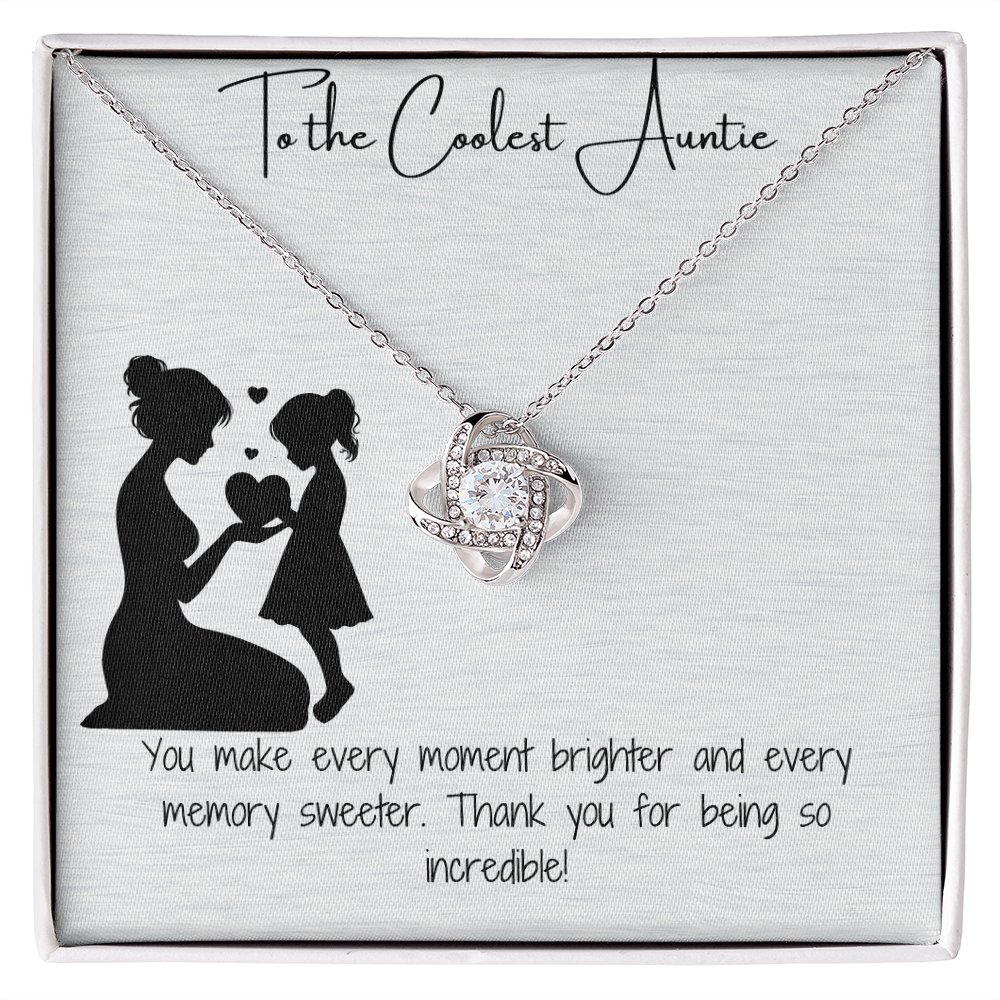 Coolest Auntie Love Knot Necklace