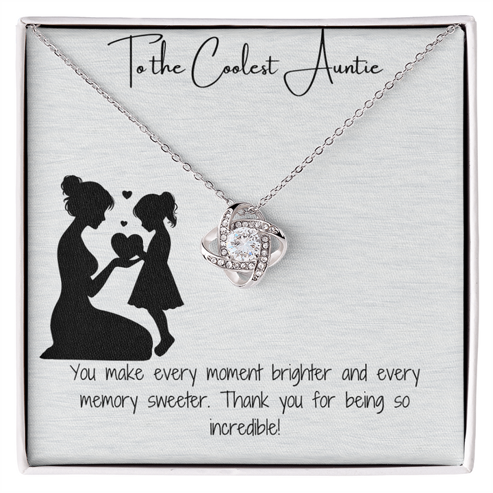 Coolest Auntie Love Knot Necklace