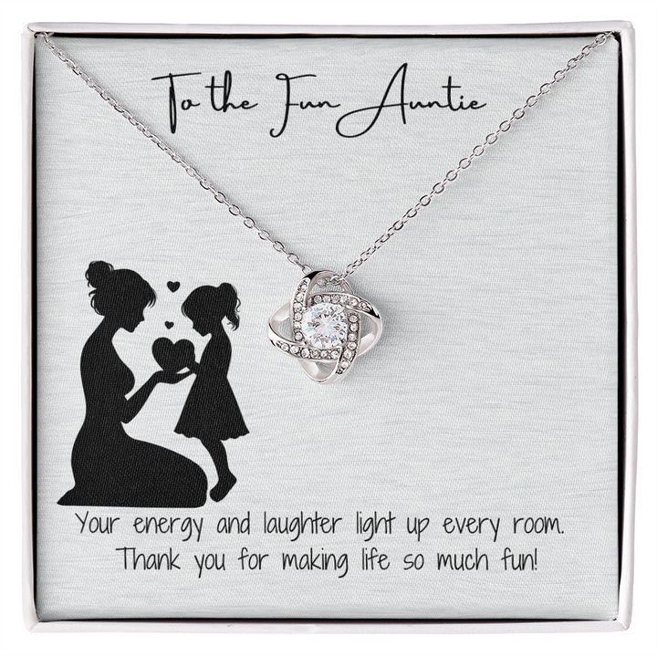 Fun Auntie Love Knot Necklace