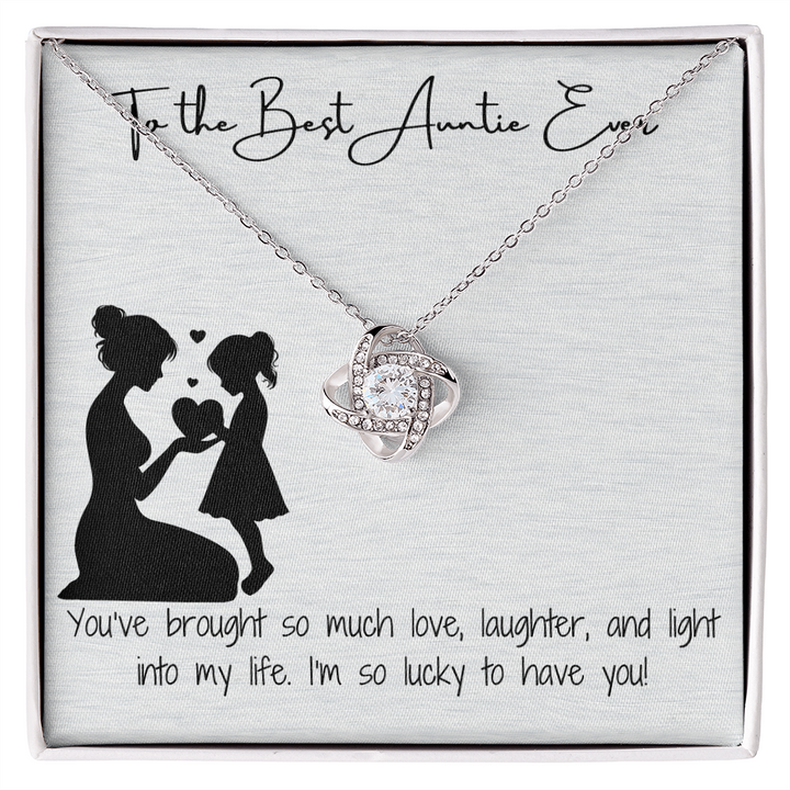 Best Auntie Love Knot Necklace
