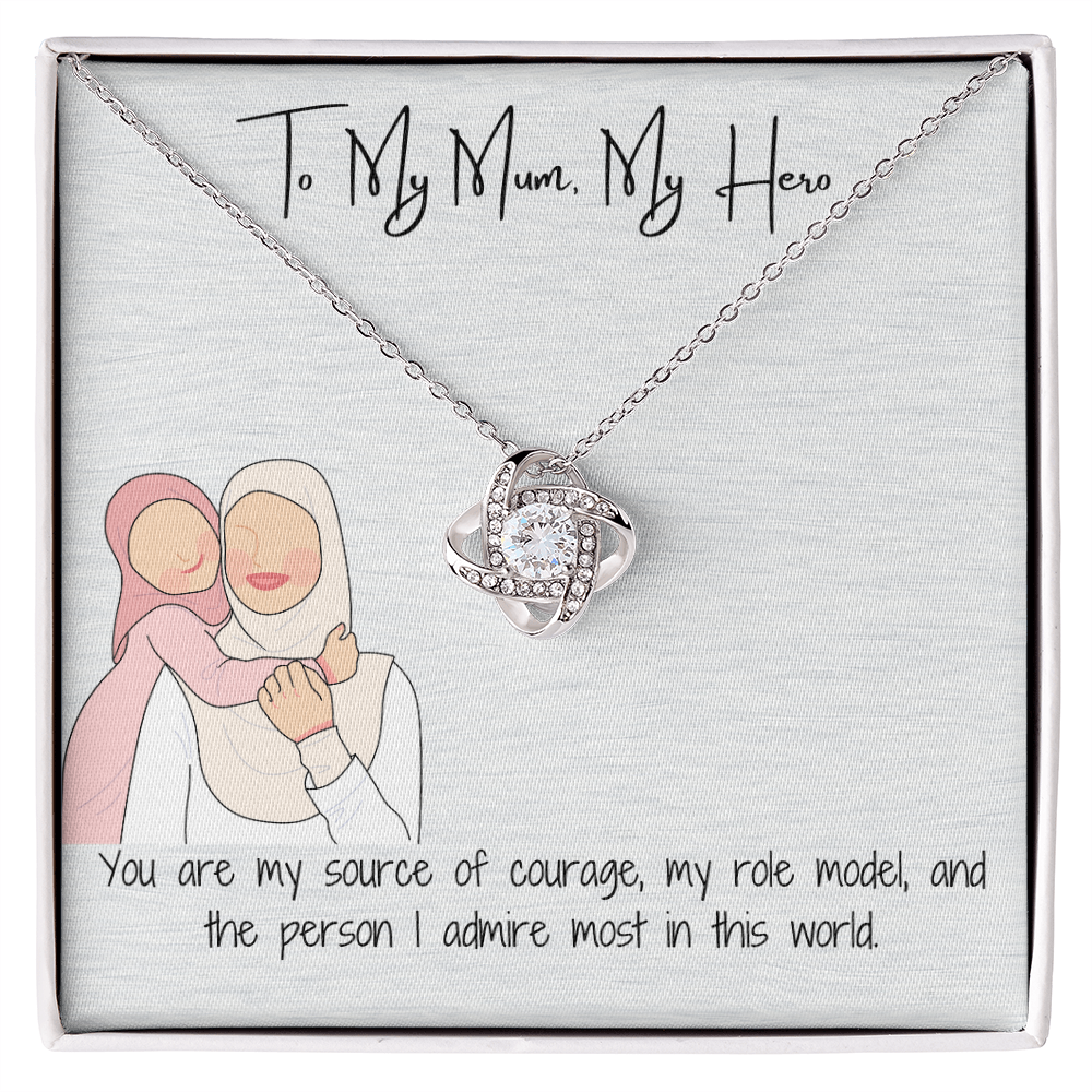 "Love Knot" Necklace in Yellow & White Gold  The Symbol of Unbreakable Connection