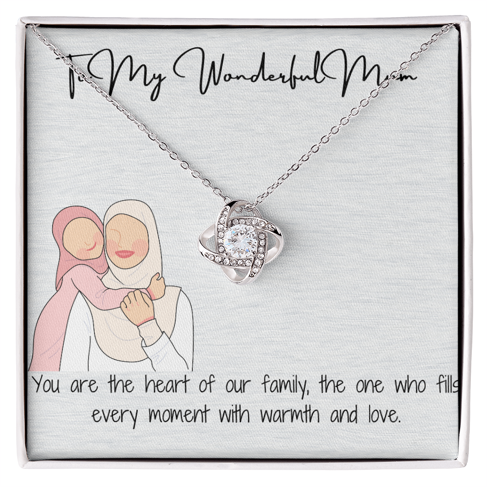 "To My Lovely Mom" Love Knot Necklace A Timeless Symbol of Eternal Love