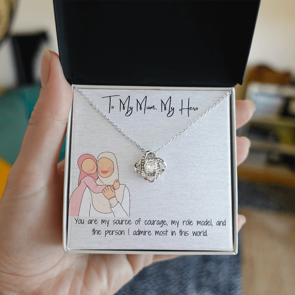 "Love Knot" Necklace in Yellow & White Gold  The Symbol of Unbreakable Connection