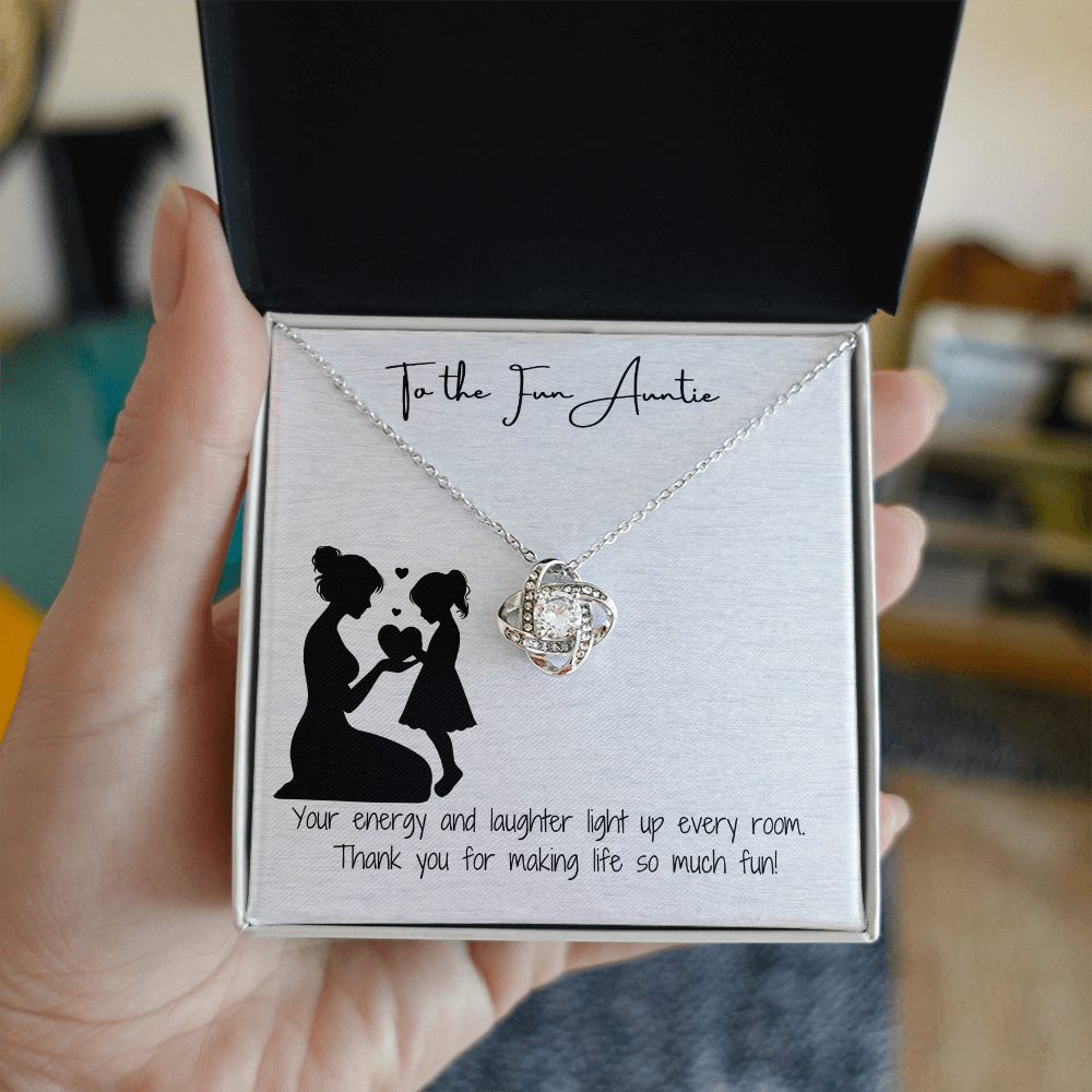 Fun Auntie Love Knot Necklace