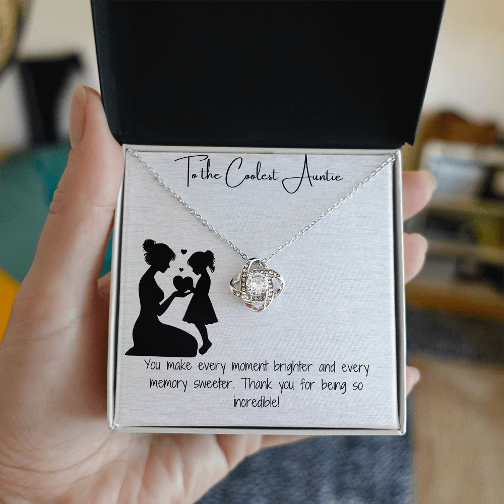 Coolest Auntie Love Knot Necklace