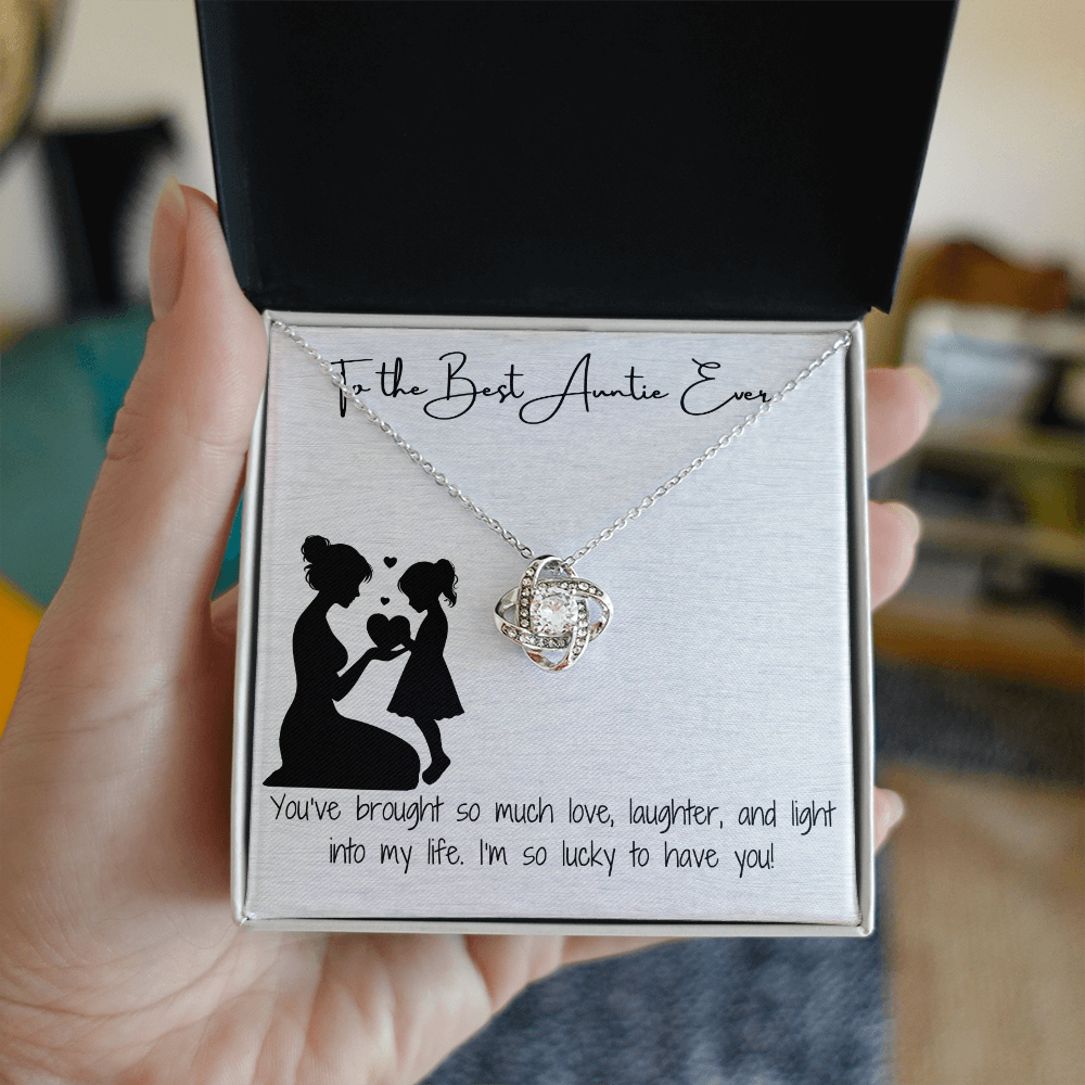Best Auntie Love Knot Necklace
