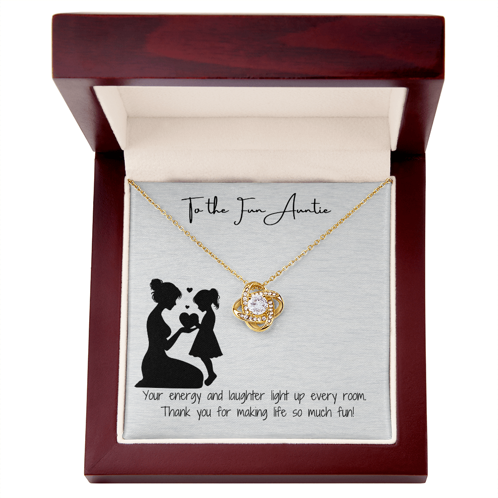 Fun Auntie Love Knot Necklace