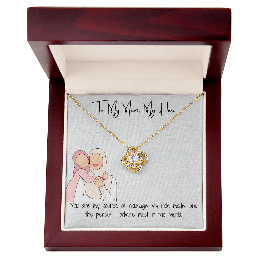 "Love Knot" Necklace in Yellow & White Gold  The Symbol of Unbreakable Connection