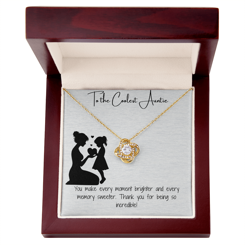 Coolest Auntie Love Knot Necklace