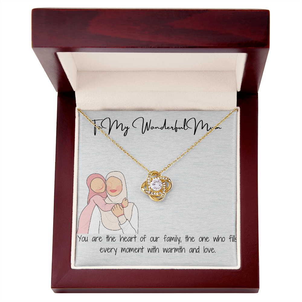 "To My Lovely Mom" Love Knot Necklace A Timeless Symbol of Eternal Love