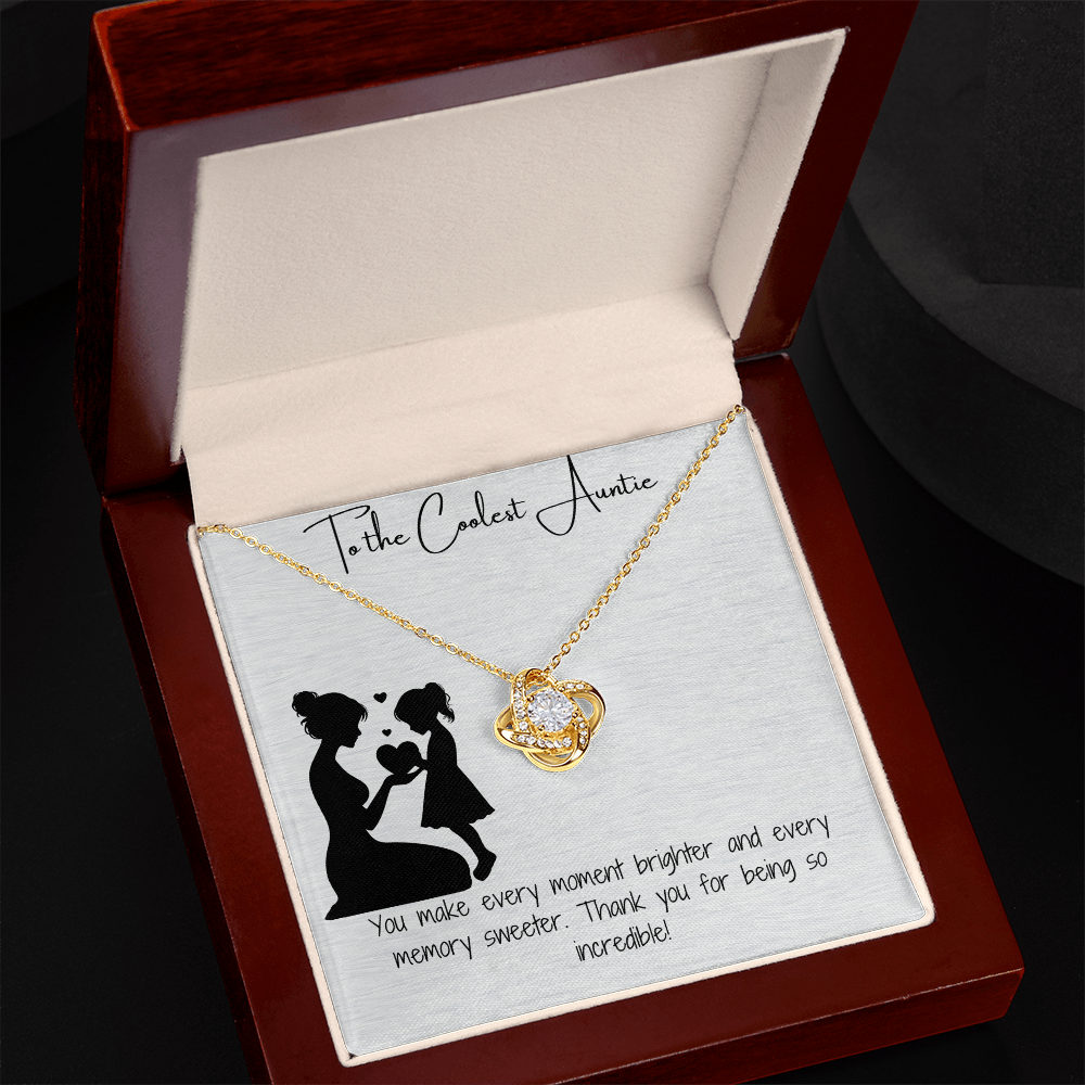 Coolest Auntie Love Knot Necklace