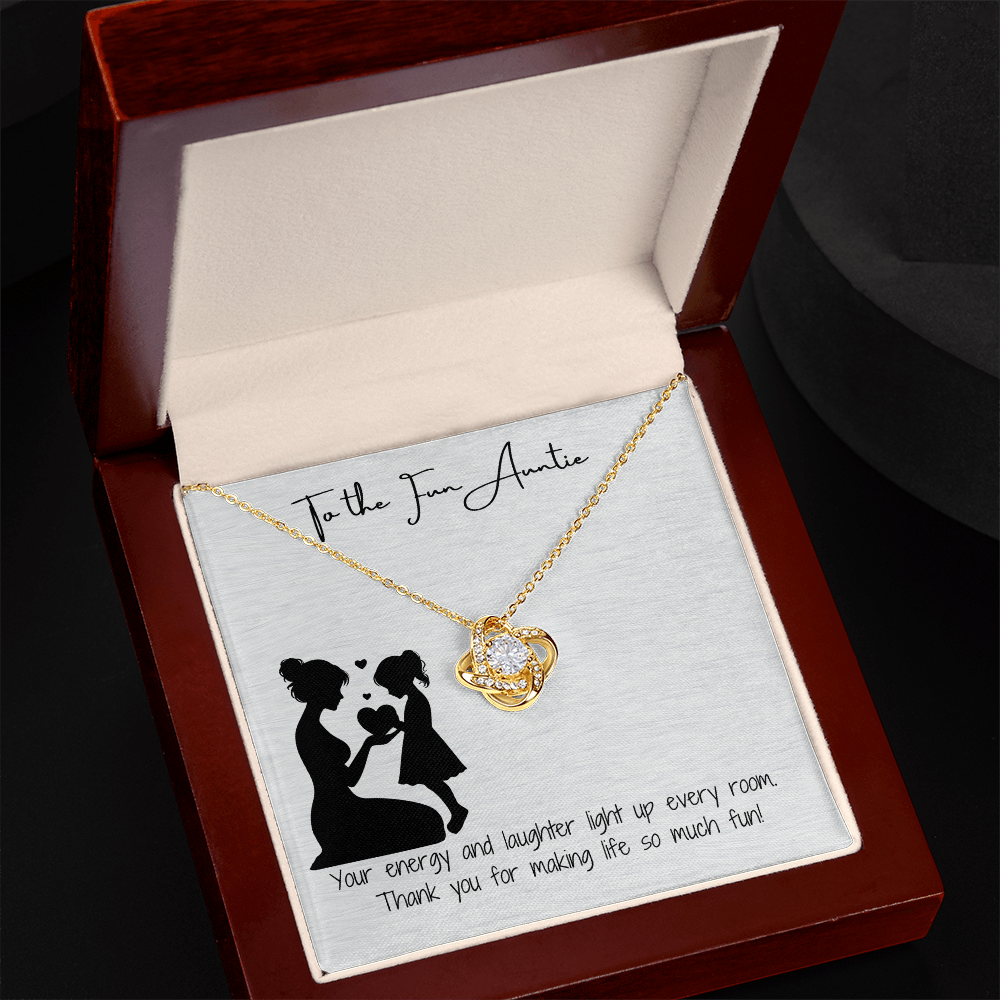 Fun Auntie Love Knot Necklace
