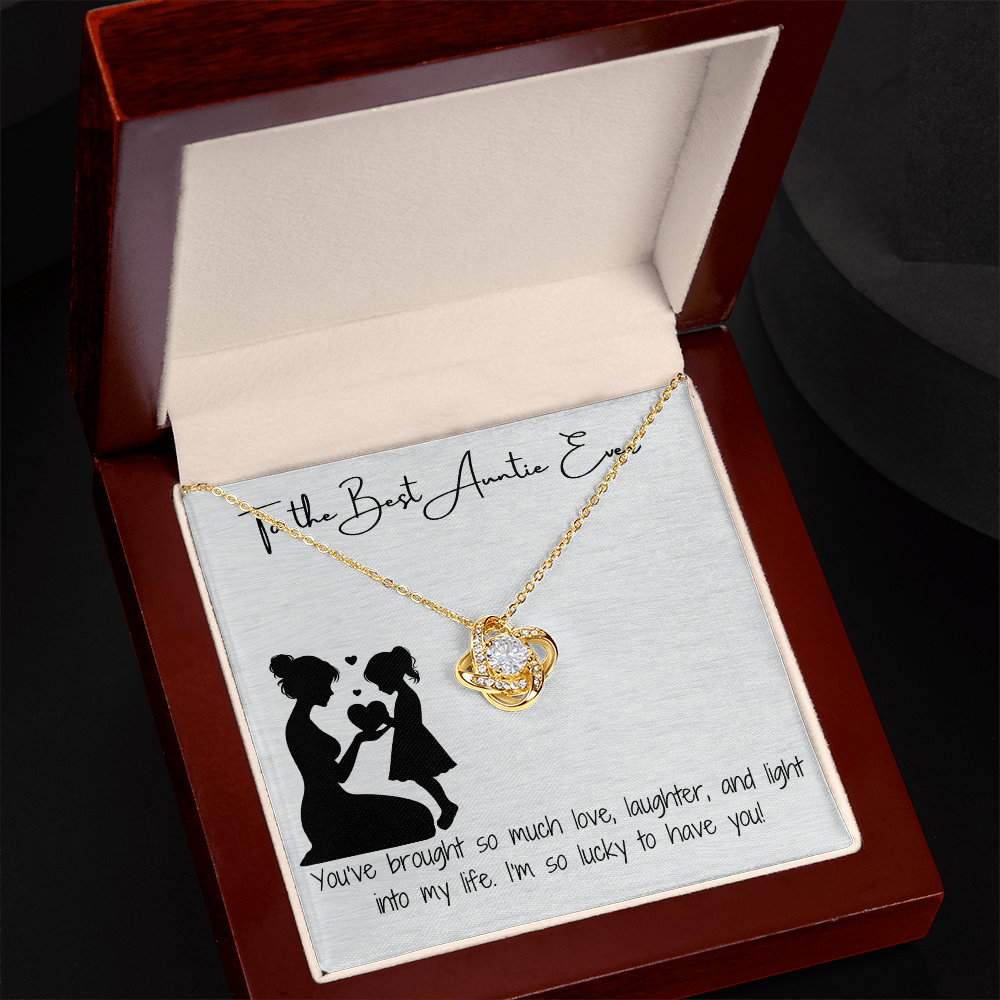 Best Auntie Love Knot Necklace