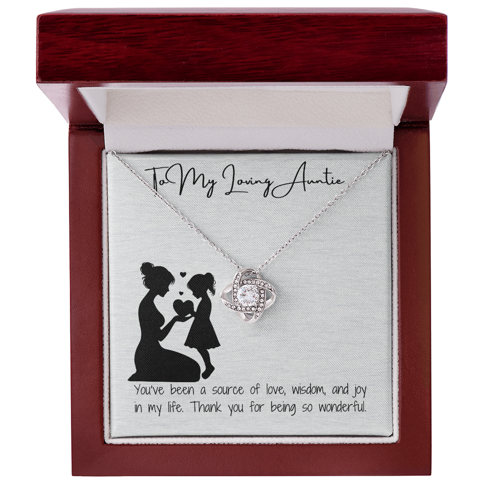 Loving Auntie Love Knot Necklace