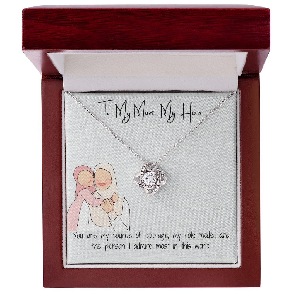 "Love Knot" Necklace in Yellow & White Gold  The Symbol of Unbreakable Connection