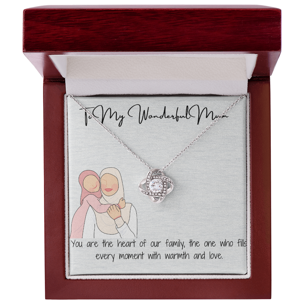 "To My Lovely Mom" Love Knot Necklace A Timeless Symbol of Eternal Love