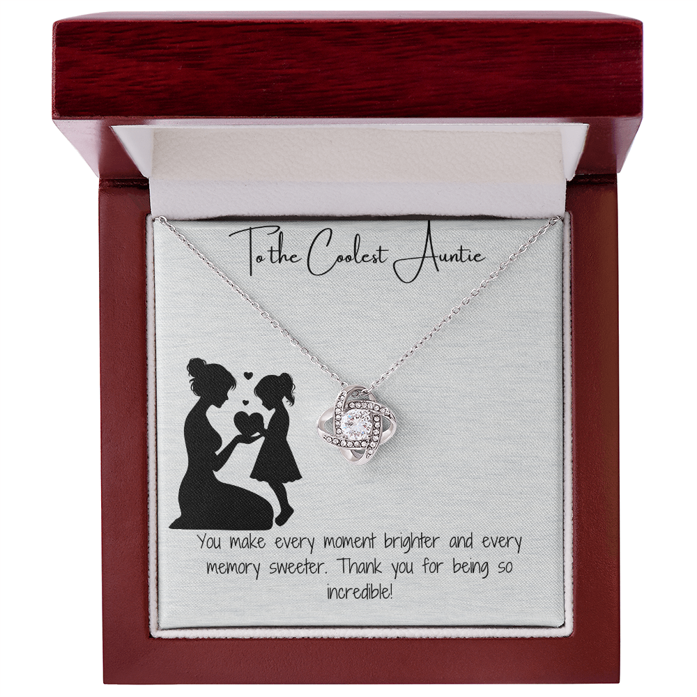 Coolest Auntie Love Knot Necklace