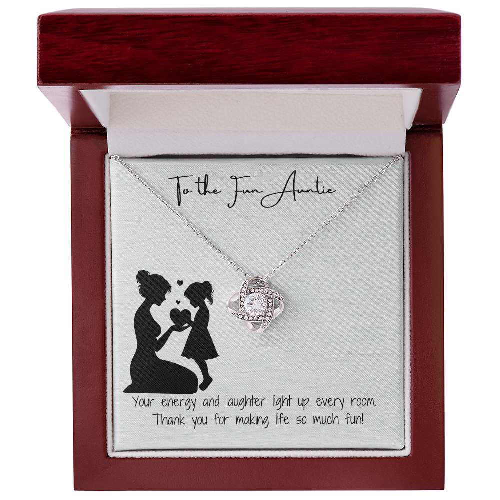 Fun Auntie Love Knot Necklace