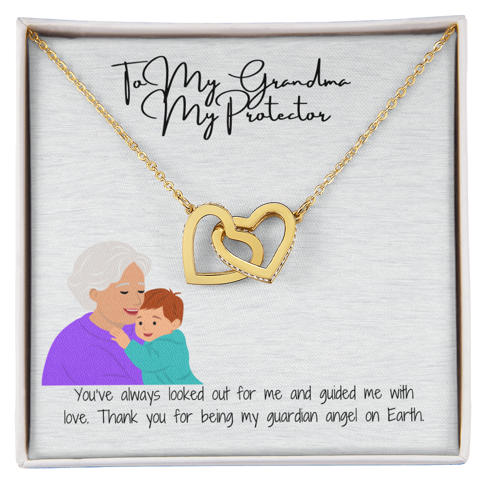 "Hearts Forever Connected"  Interlocking Hearts Necklace for Grandma
