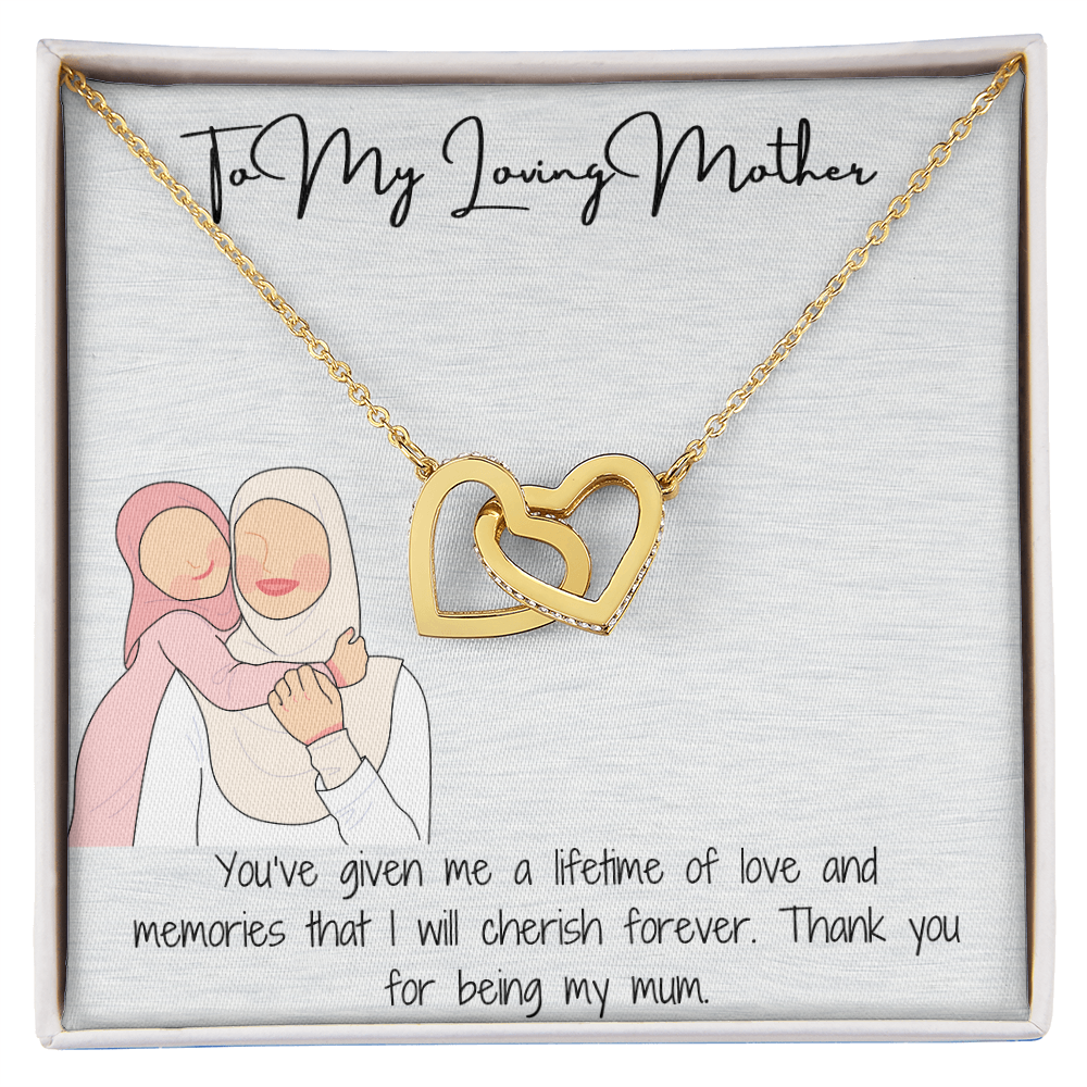 "To My Amazing Mom" Interwoven Hearts Pendant Necklace
