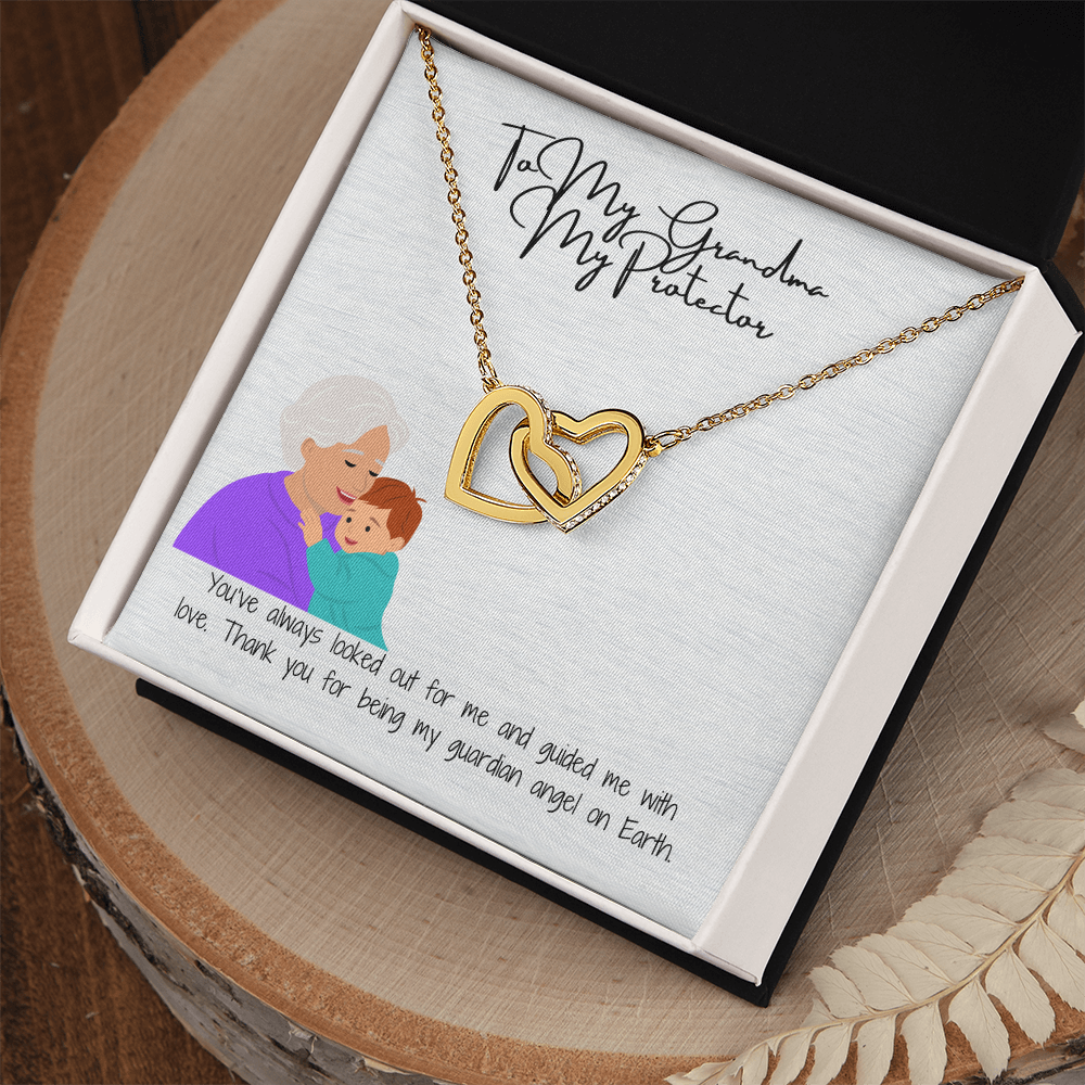 "Hearts Forever Connected"  Interlocking Hearts Necklace for Grandma