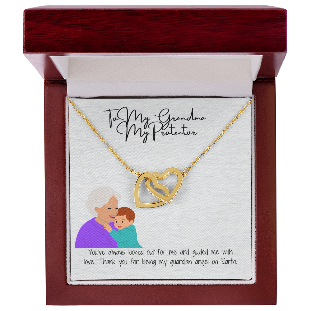 "Hearts Forever Connected"  Interlocking Hearts Necklace for Grandma