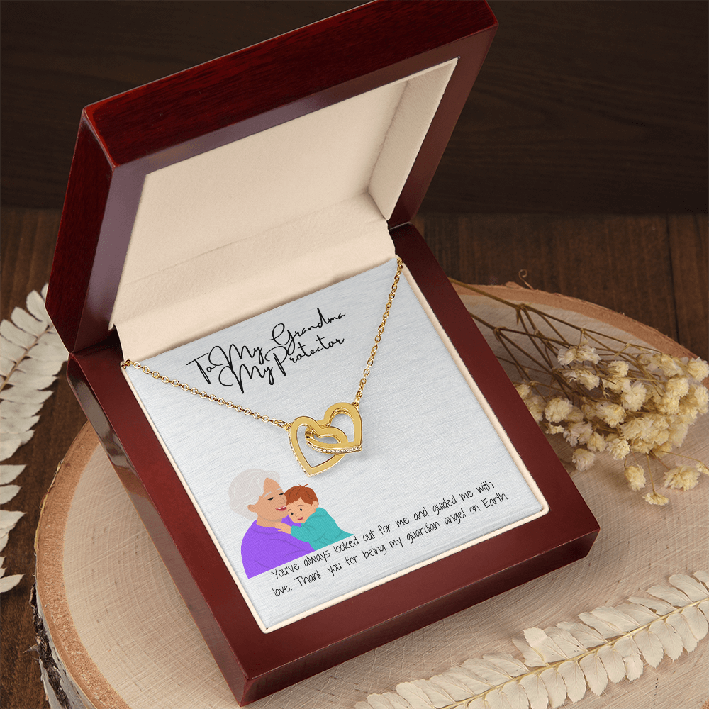 "Hearts Forever Connected"  Interlocking Hearts Necklace for Grandma