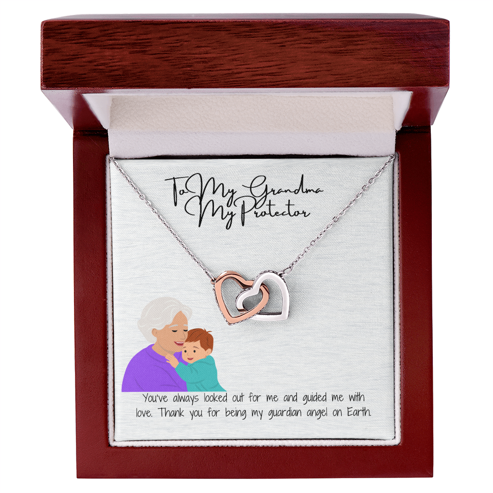 "Hearts Forever Connected"  Interlocking Hearts Necklace for Grandma