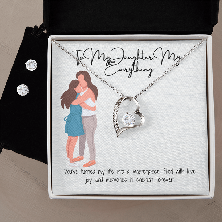 A Sparkling Symbol of Love  Forever Love Necklace & Earring Set