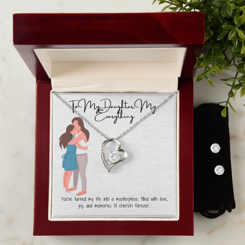 A Sparkling Symbol of Love  Forever Love Necklace & Earring Set