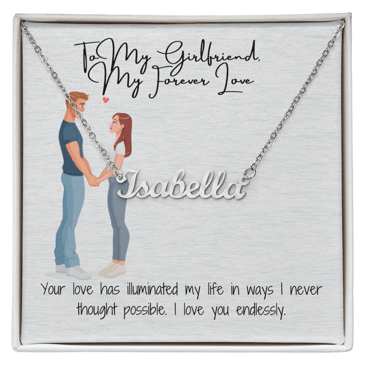 My Forever Love Girlfriend Custom Name Necklace